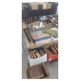 Books on cart  & piano rolls