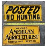 Metal American agricultural sign & posted sign