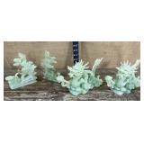 Resin(?) Chinese dragon figures - some staining