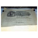 Antique High School and College Diplomas. Foxing