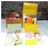 Vintage Kitchen-wood box filled with aluminum,