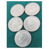 5 Eisenhower dollars misc dates