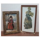 2 Victorian prints - child & lady