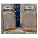Pink glass S&P shakers