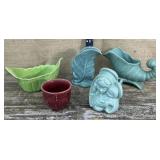 Box of Shawnee, McCoy pottery planters etcï¿½not