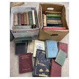 2 boxes antique books