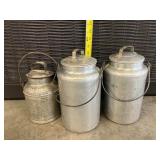 Vintage metal milk cream pails jugs(3)