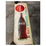Vintage Coca-Cola poster and two metal signs