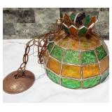 Green and yellow stained glass