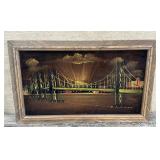 MCM bridge painting on canvas approx 14ï¿½x23ï¿½