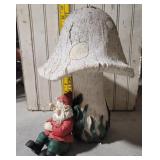 Garden gnome / mushroom - resin
