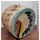 Birch bark / leather drum - Penobscot indians