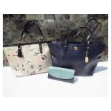 Two Coach tote bags, one Coach wallet. Good
