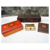 Vintage/Antique wood/bone glove-trinket-keepsake