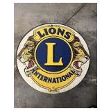 Lions club metal sign