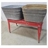 Double washtub with stand 42"22"32"