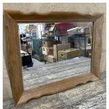 Large wood mirror w/ decorative edge approx