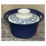 Pottery covered dish - Norway Figgio Flameware