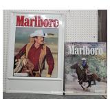 2 tin Marlboro tobacco signs - both embossed