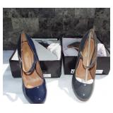 NIB Mary Jane style heels/shoes. Size 10. Navy