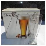 New Libbey glass box of 6 giant beer-pilsner