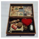 Victorian keepsake box with small treasures.