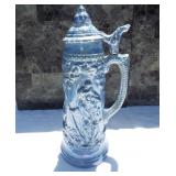 Atlantic Mold vintage18" tall 2 piece stein.