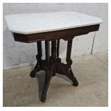East lake Walnut marble top table 28"20"29"