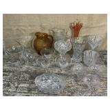 Box lot of glassware - vases, pitchers, stemware