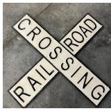 embossed Metal railroad crossing sign ï¿½ Repop