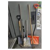 Shovels, hoe etc