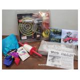 3 toys - weird-ohs model, Target kit, and kite