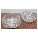 2 heavy Glass fruit bowls
