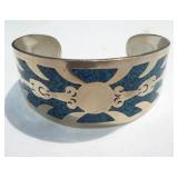 Alpaca silver & turquoise cuff bracelet
