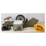 Plow, wheel, stool, misc