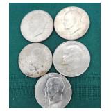 5 Eisenhower dollars misc dates