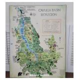 Cayuga basin wooden map / poster