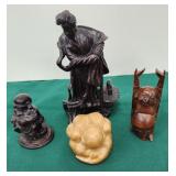 4 oriental figures Buddhas etc