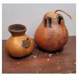 2 handcrafted gourds by Ridge Kunzel & Grace S??