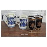 2 Anheuser-Busch glasses & Blue Delft Heineken