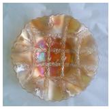 Antique DUGAN 7" Marigold Grapevine Lattice