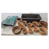 Flower pots, deer net