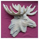 3D Moose Head Resin Sculpture Wall Plaque Faux
