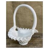 Fenton milk glass hobnail basket *with original