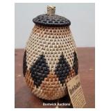 African Zulu woven herb basket