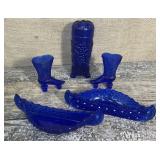 Gorgeous cobalt blue lot - hat pin holder, daisy