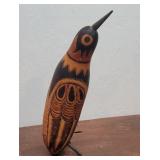 Vintage Handcarved Peruvian Gourd bird - folk Art
