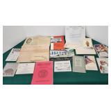 Box lot of misc ephemera - Cornell , fraternal ,