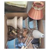 Box of retro lamps and shades - guaranteed to all