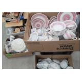 8 large boxes - china, stemware, etc